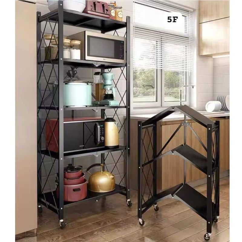 Étagère en fer de Rangement Pliable à 5 Niveaux – Cuisine & Maison