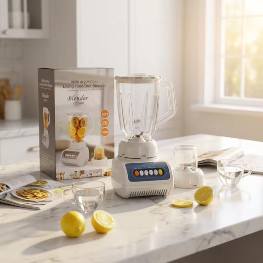 Blender Multifonction 2-en-1 ST-999 – Mixeur Puissant 1500 ml avec Moulin Intégré