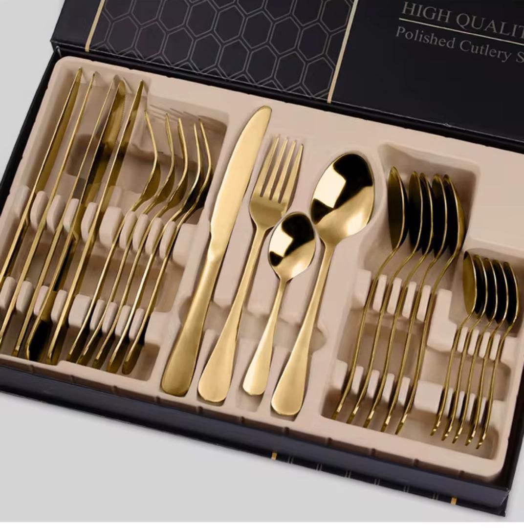 Coffret de Cuillère Inox 24 Pièces – Haute Qualité & Finition Polie
