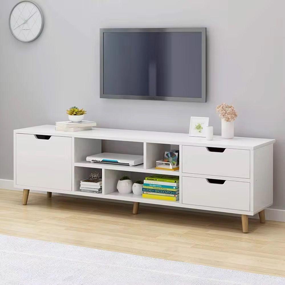 Meuble TV Scandinave Moderne – Bois & Blanc (Design Minimaliste)
