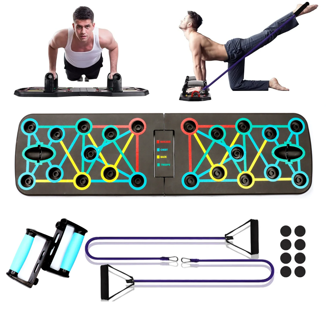 Planche de Musculation Multifonction avec Bandes de Résistance – Entraînement Complet à Domicile